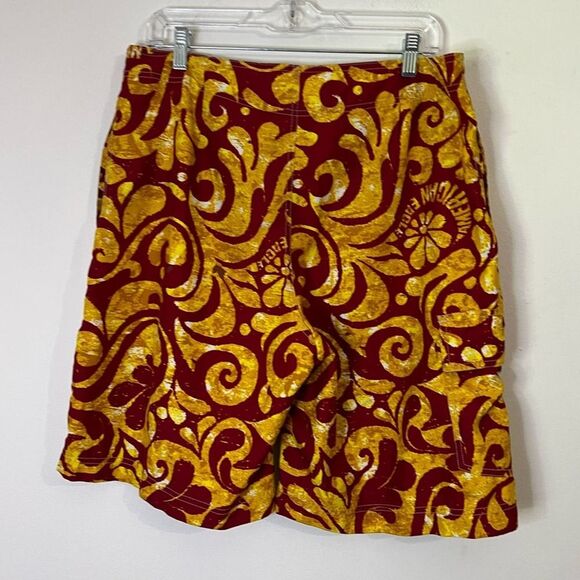 Vintage American Eagle Outfitters Red Yellow Patterned Swim Trunks Men's Size 33 - Picture 6 of 8